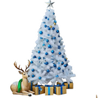 Zenora White Artificial Christmas Tree with Metal Stand