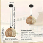 Zenora 3-Pack Natural Wicker Boho Pendant Light Set