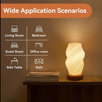 Zenora Retro Bedside Vase Lamp with Wooden Base