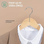 Zenora 22-Pack Premium Wood Suit Hangers