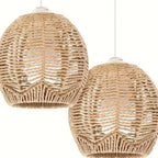 Bohemian Rattan Pendant Light Shade Set (2pcs)