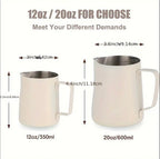 Zenora Stainless Steel Milk Frothing Pitcher Set