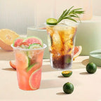 Zenora 400ml Clear Plastic Reusable Drinkware Set – 100 Straws, 50 Cups & 50 Flat Lids