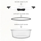 Zenora 24-Piece Glass Crisper Set (12 Bowls + 12 Lids)