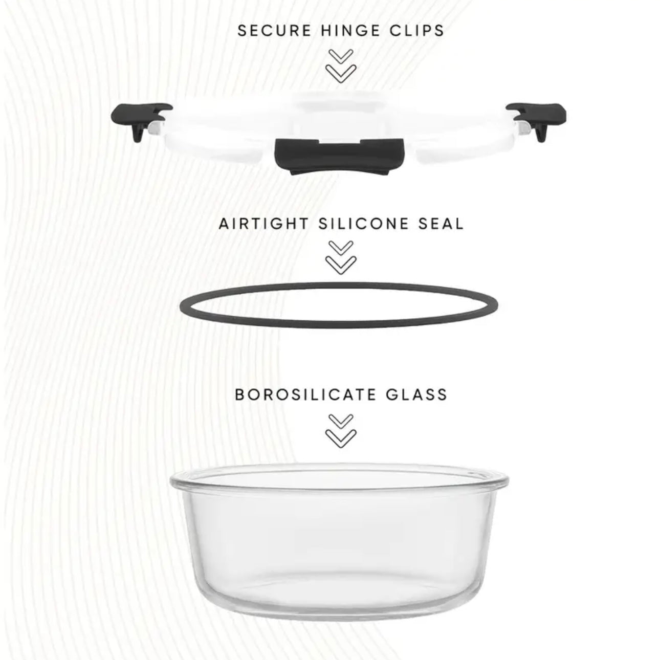 Zenora 24-Piece Glass Crisper Set (12 Bowls + 12 Lids)