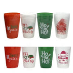 Zenora 12/20PCS Four-Letter Design Plastic Christmas Cups