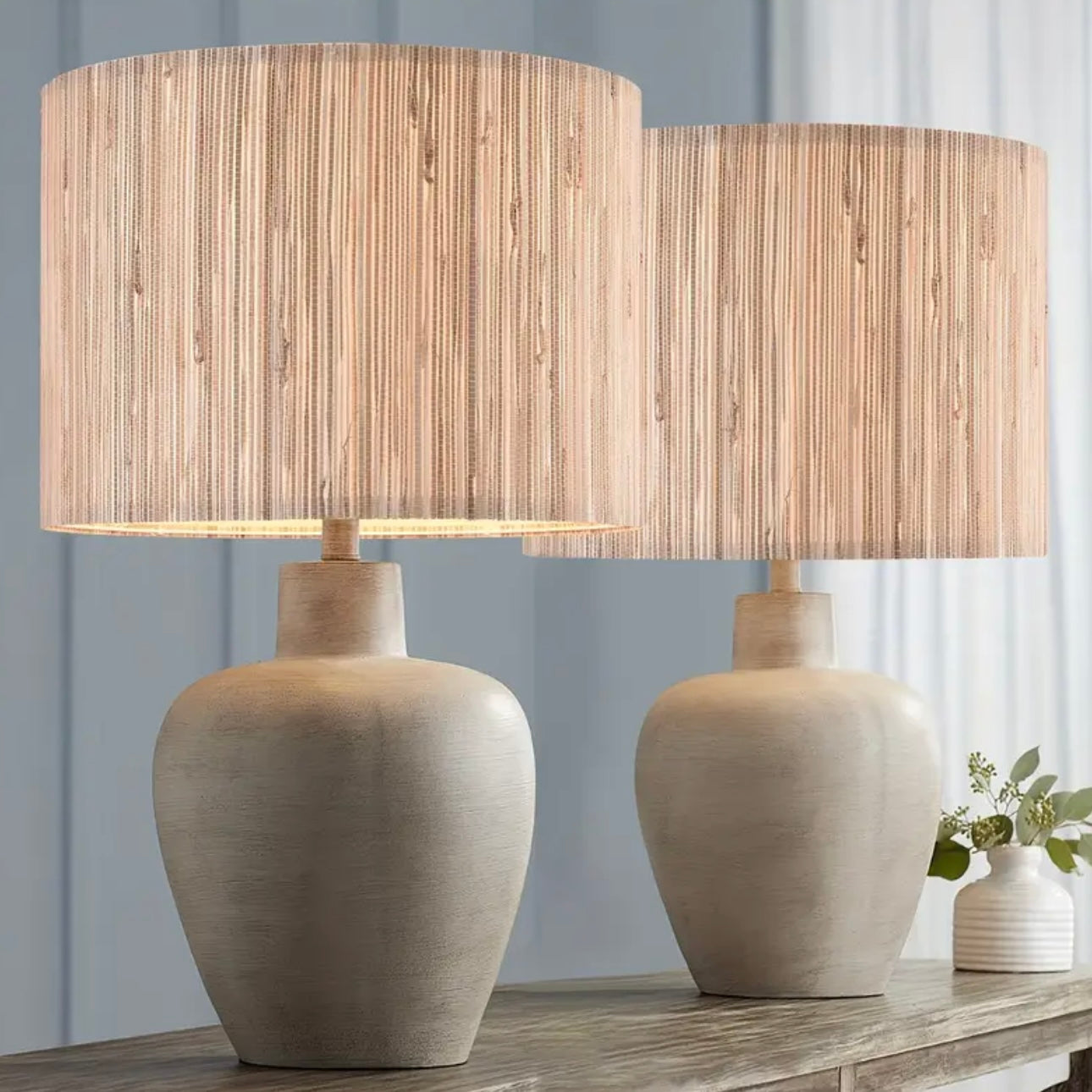 Zenora Set of 2 Boho Rattan Lamp Shades