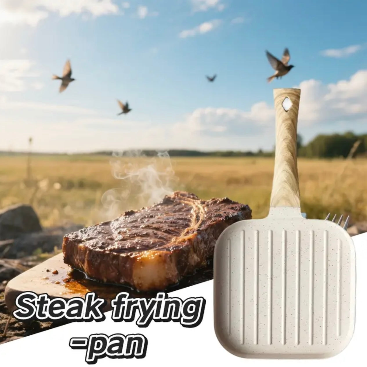 Zenora McFanshi Multifunctional Cast Iron Steak Pan