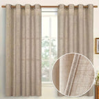 Zenora Faux Natural Linen Curtain
