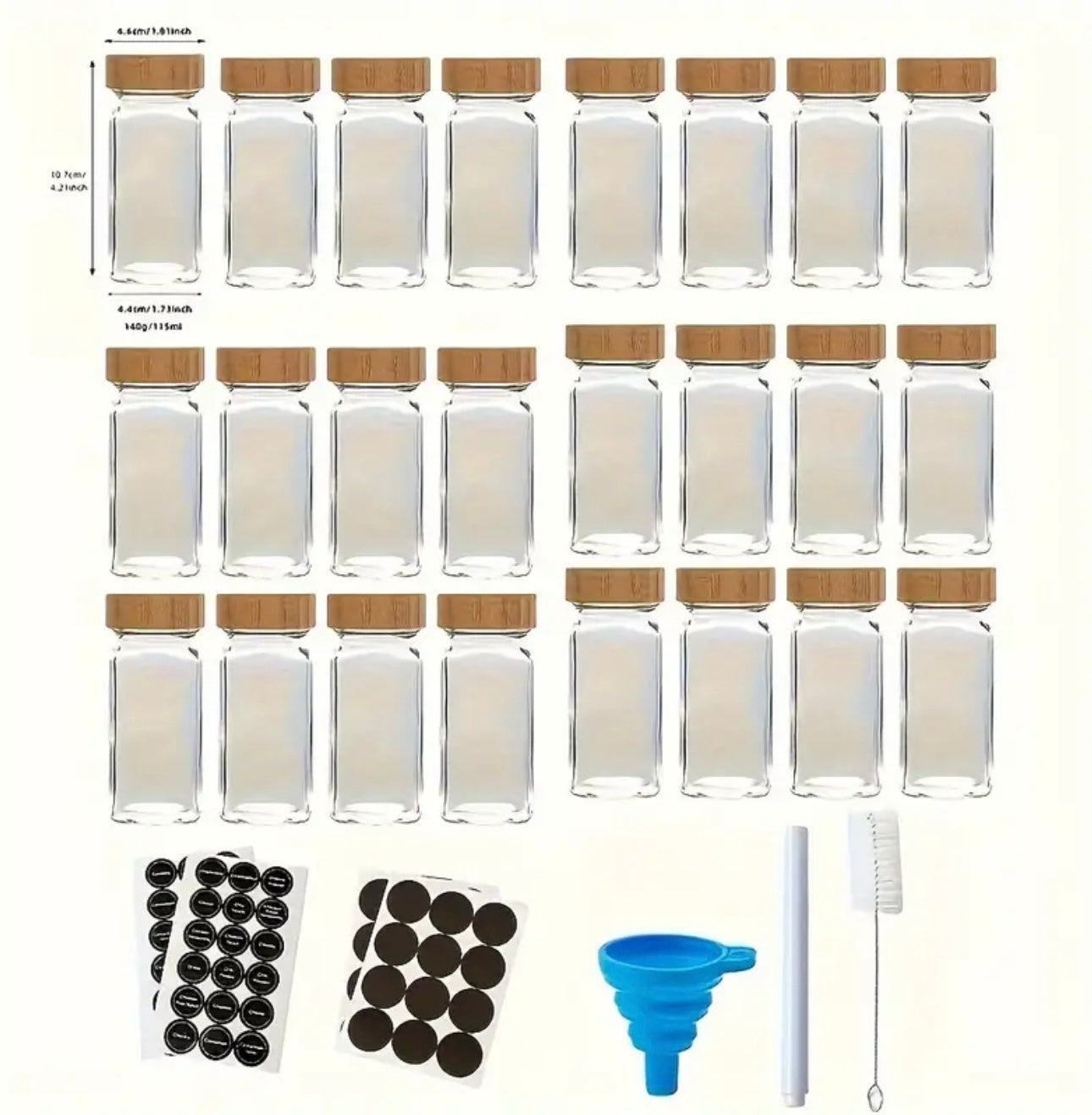 Zenora 12/24pcs Spice Jar Set