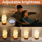 Zenora Retro Bedside Vase Lamp with Wooden Base