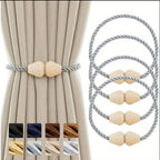Zenora Wooden Magnetic Curtain Tiebacks