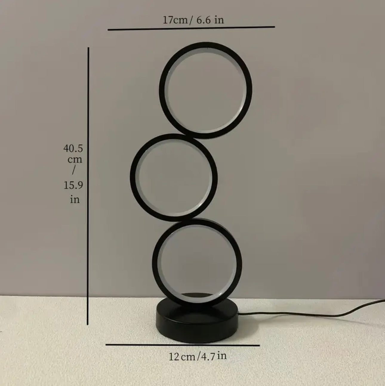 Zenora Three-Ring Multi-Room Modern LED Table Lamp