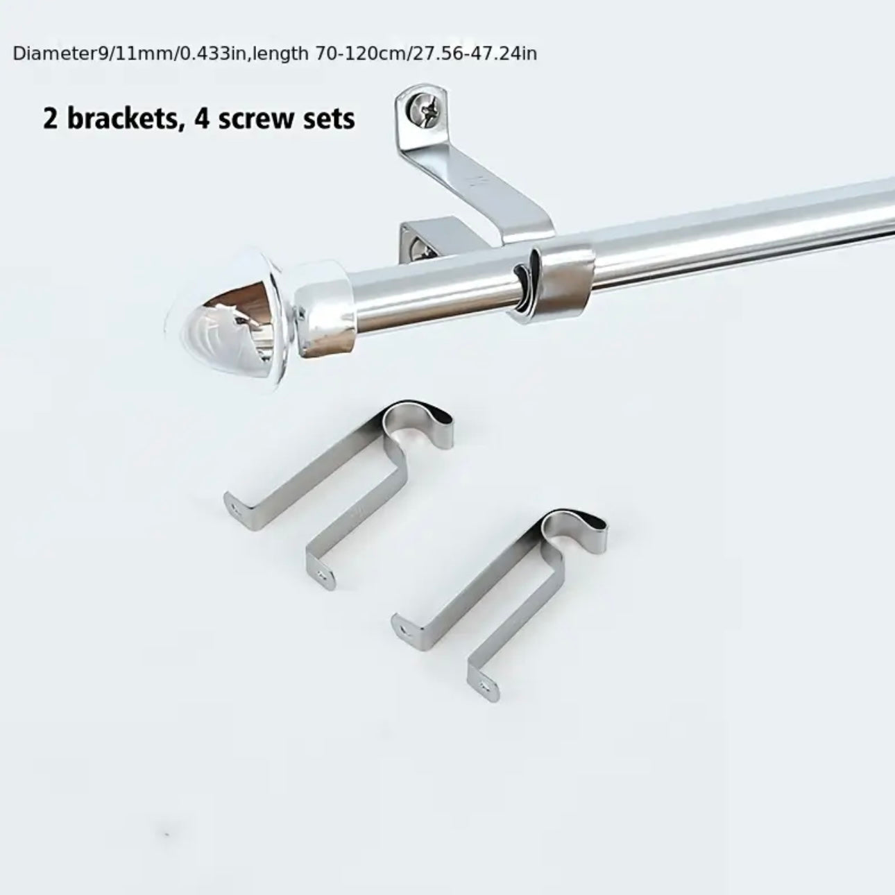 Zenora Adjustable Metal Curtain Rod with Perforated Track