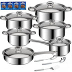 Zenora 15-Piece Stainless Steel Cookware Set with Instant Yeast