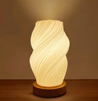 Zenora Retro Bedside Vase Lamp with Wooden Base