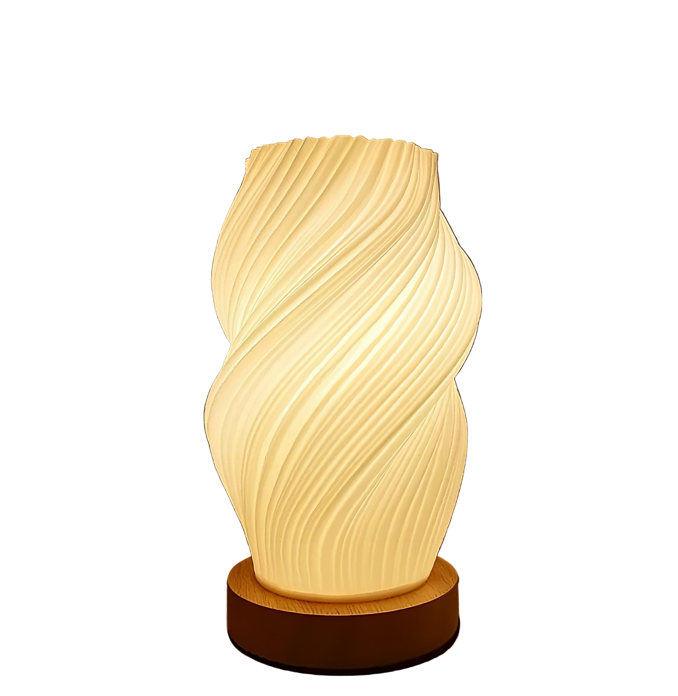 Zenora Retro Bedside Vase Lamp with Wooden Base