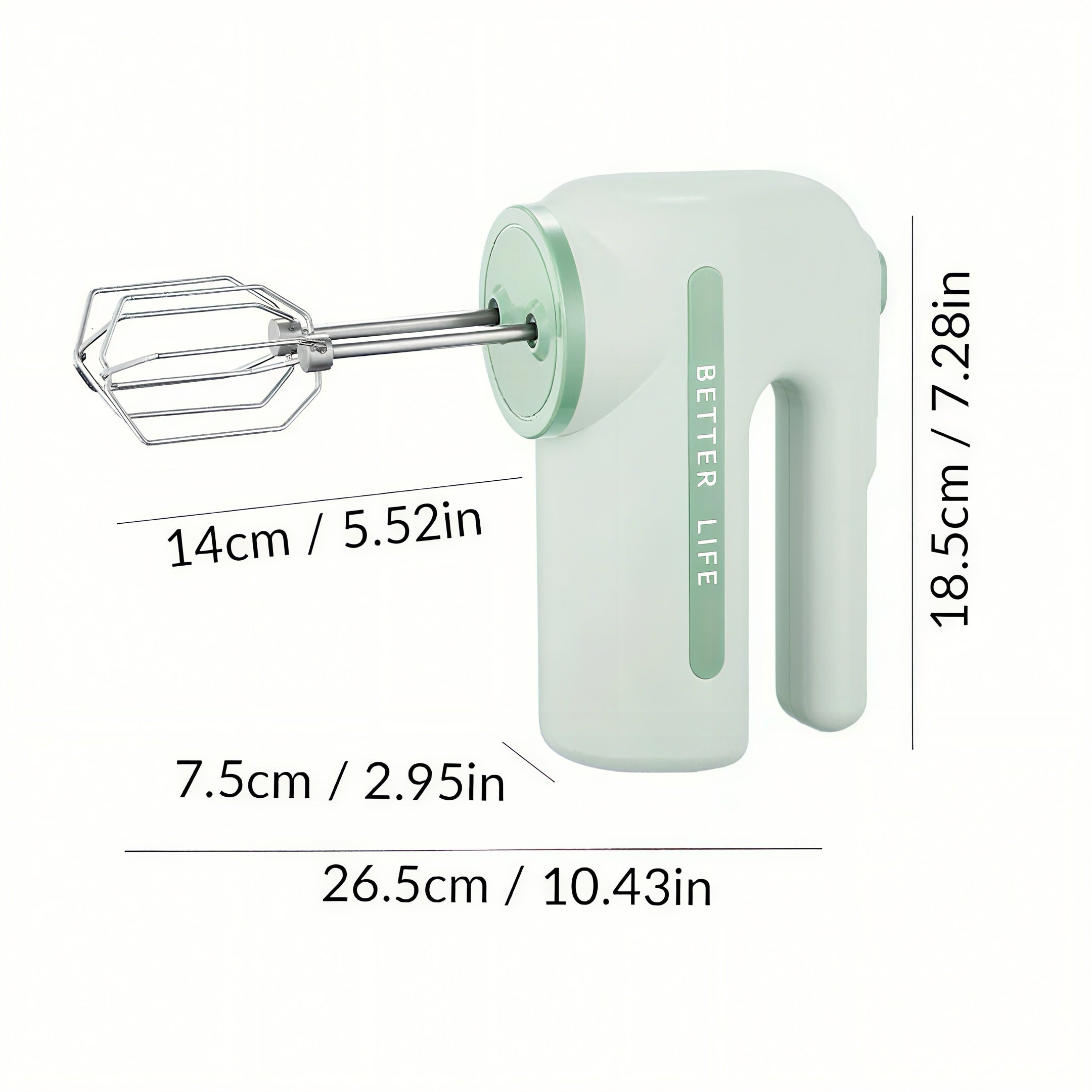 Zenora Dual-Color Rechargeable Electric Hand Mixer