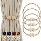 Zenora Wooden Magnetic Curtain Tiebacks