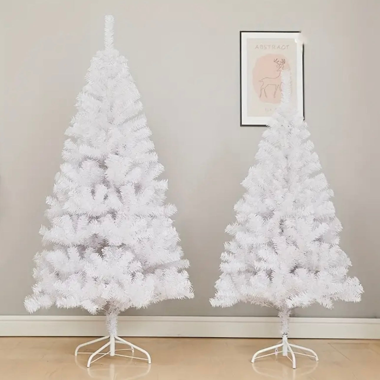 Zenora White Artificial Christmas Tree with Metal Stand