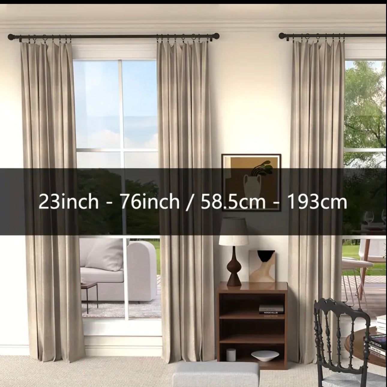 Zenora Adjustable Curtain Rod Bracket Set with Decorative Small Ball Finials