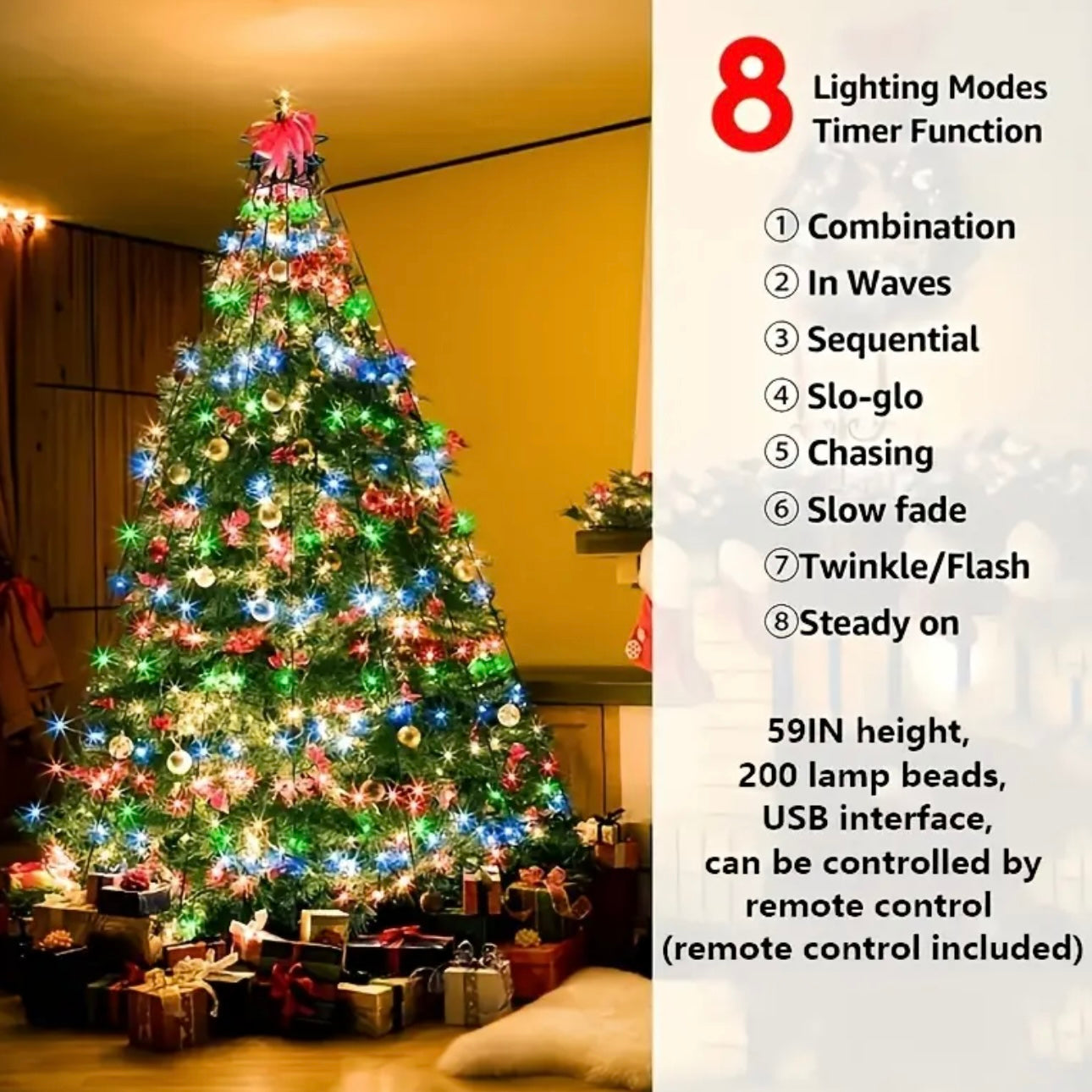 Zenora Christmas Tree Lights – 8 Lighting Modes
