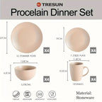 Zenora 16pcs Luxury Ceramic Dinnerware Set