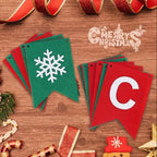 Zenora Festive Red Felt Merry Christmas Banner