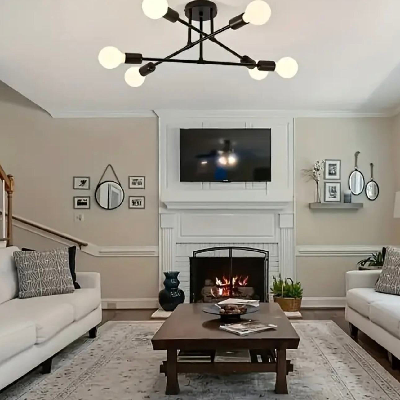 Zenora Modern Minimalist Semi-Flush Ceiling & Table Lamp