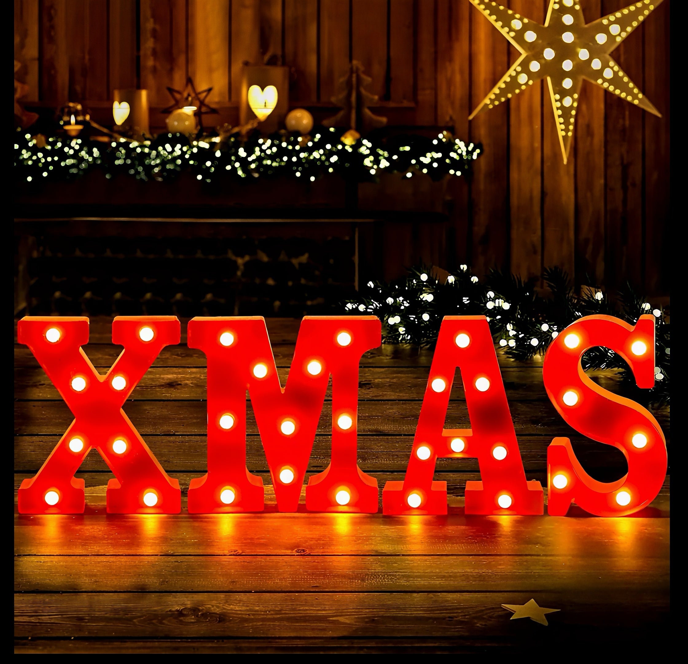 Zenora 4pcs Festive LED XMAS Letter Signs