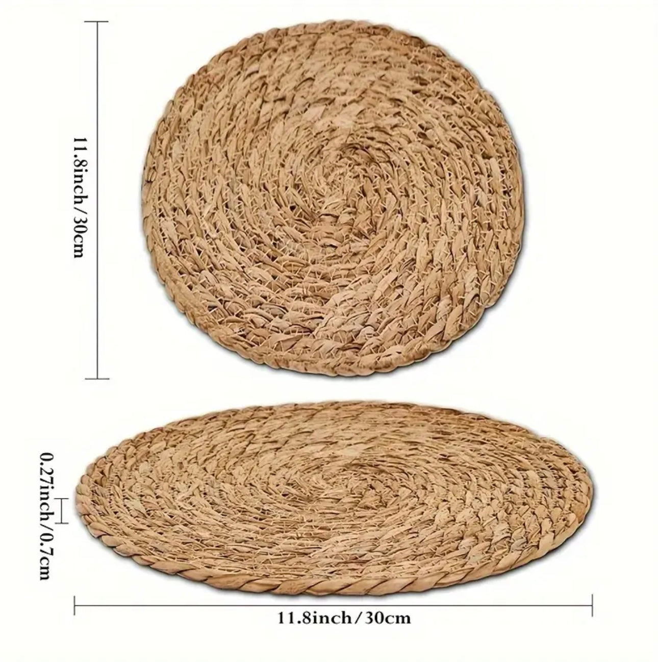 Zenora 10-Piece Natural Wheat Straw Placemat Set