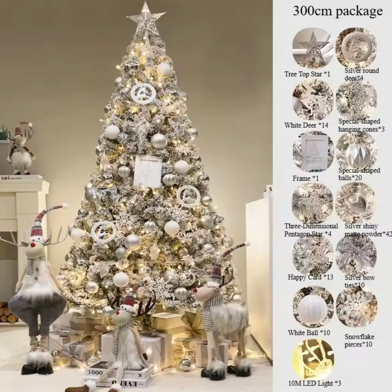Zenora Luxury Encrypted Snowfall Christmas Tree with Decoration Package
