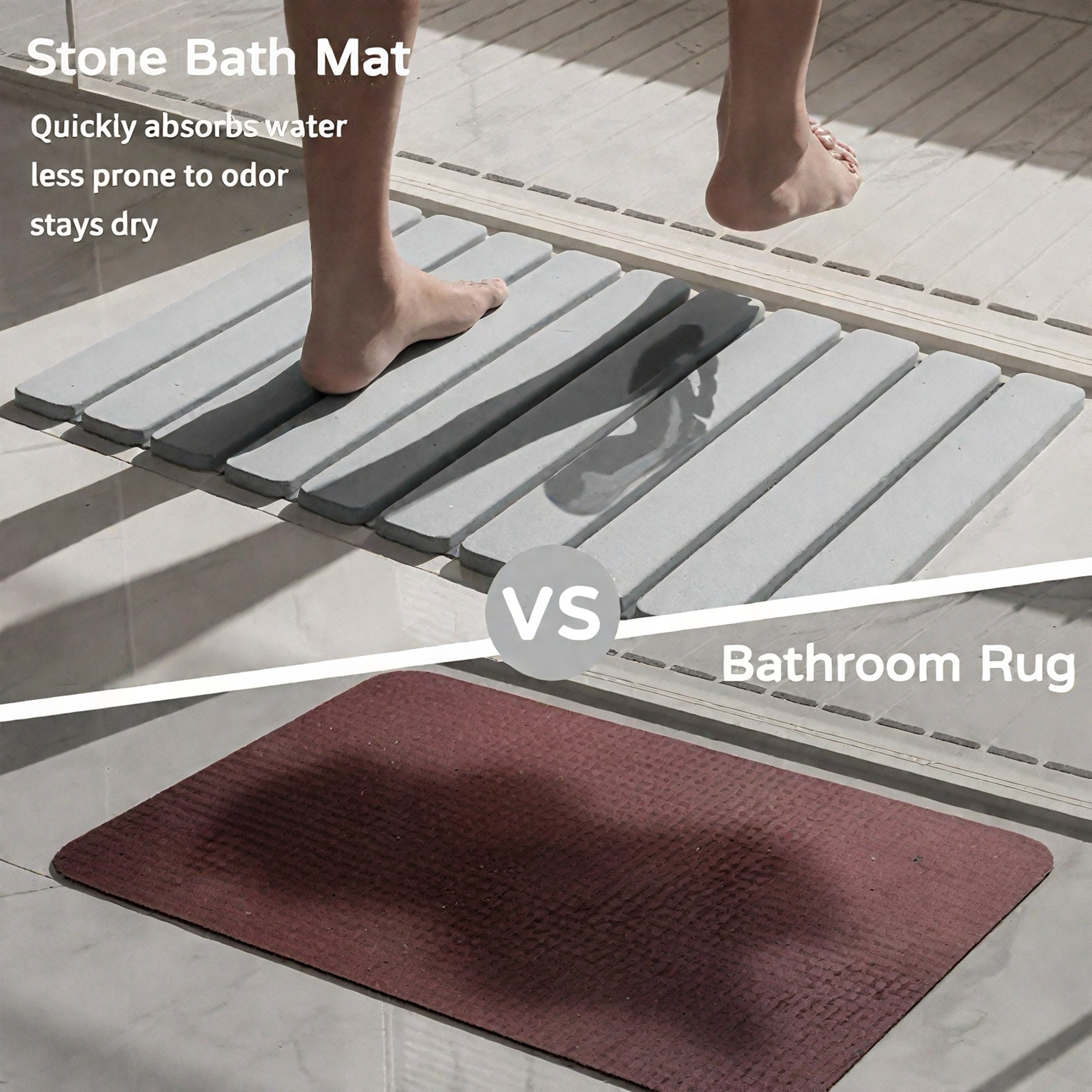 Zenora Foldable Bathroom Stone Matt