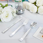 Zenora 180-Piece Silver Plastic Cutlery Set
