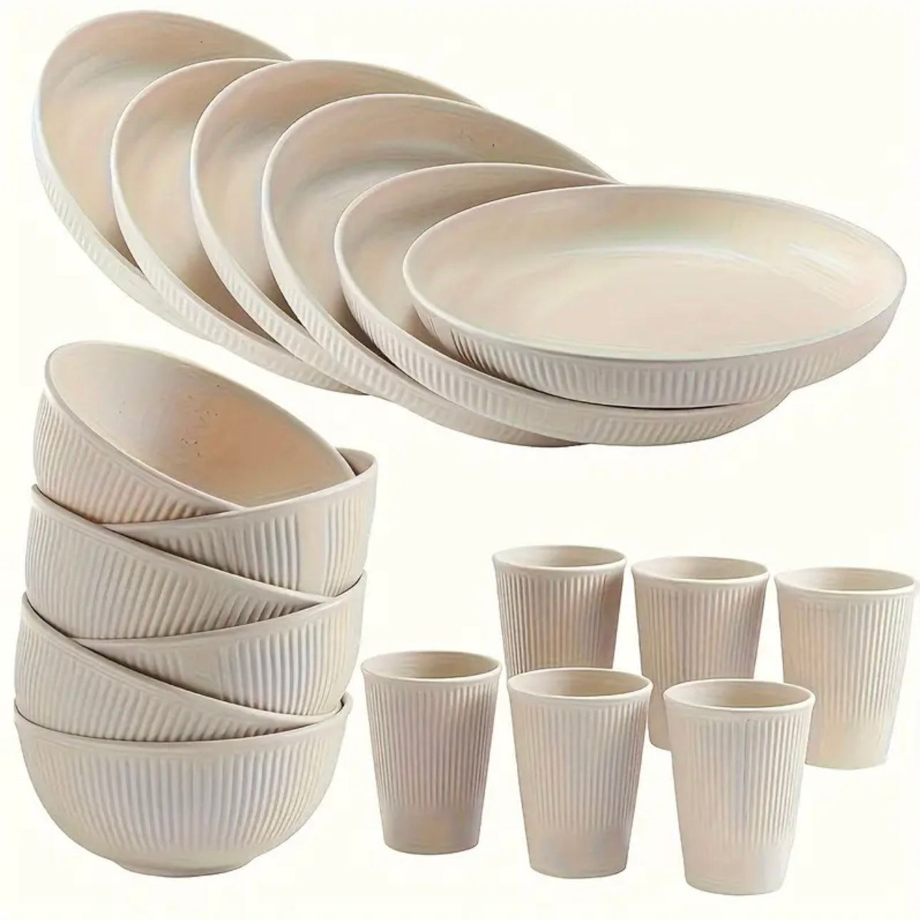 Zenora 18-Piece Durable Reusable Tableware Set