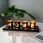 Zenora Wooden & Glass Letter Candle Holder