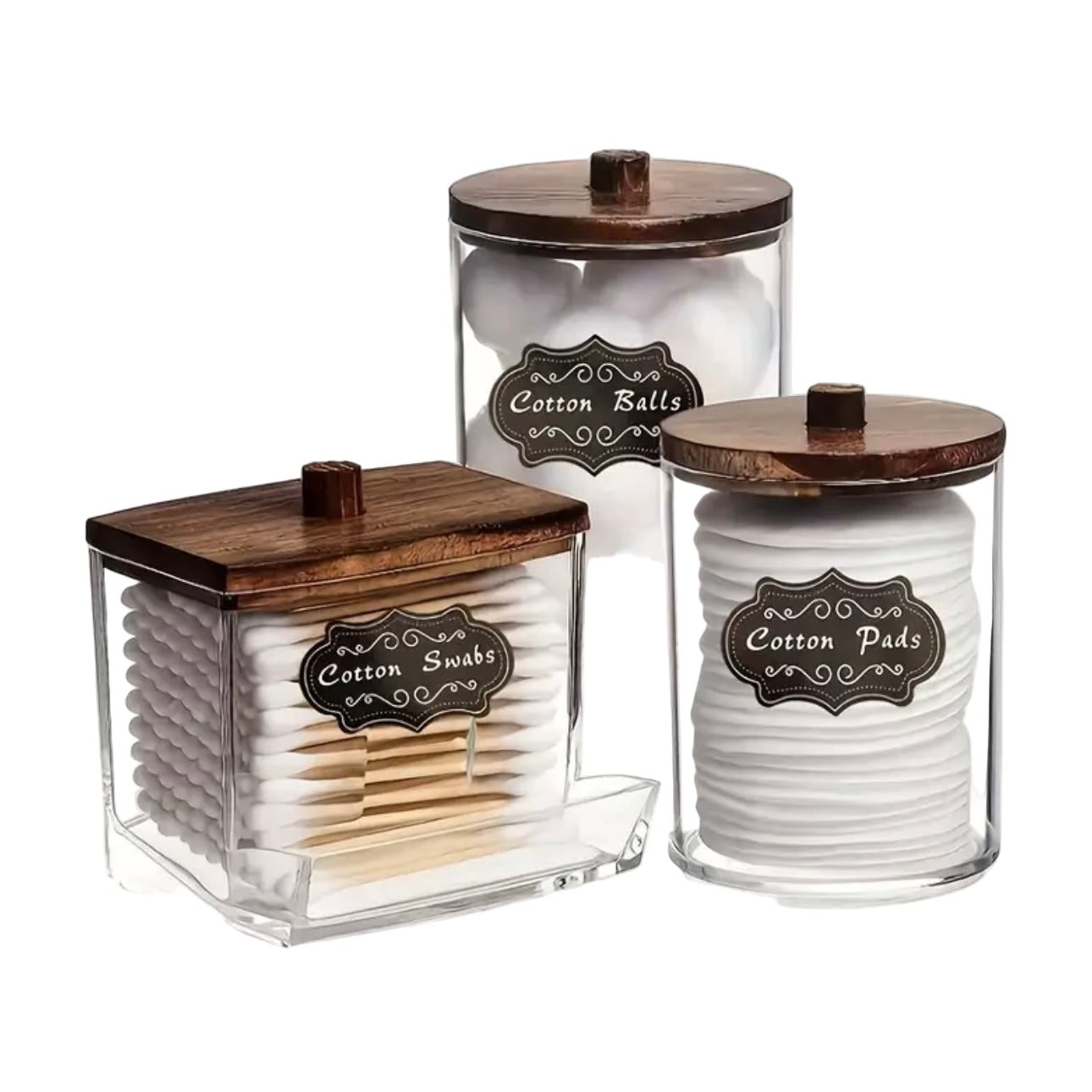 Zenora 3pcs Clear Bathroom Canister Set