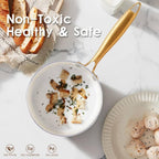 Zenora Aurelia Jewel 7-Piece Non-Stick Cookware Set with Gold Handles