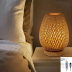 Zenora Handmade Bamboo Woven LED Bedside Lampr