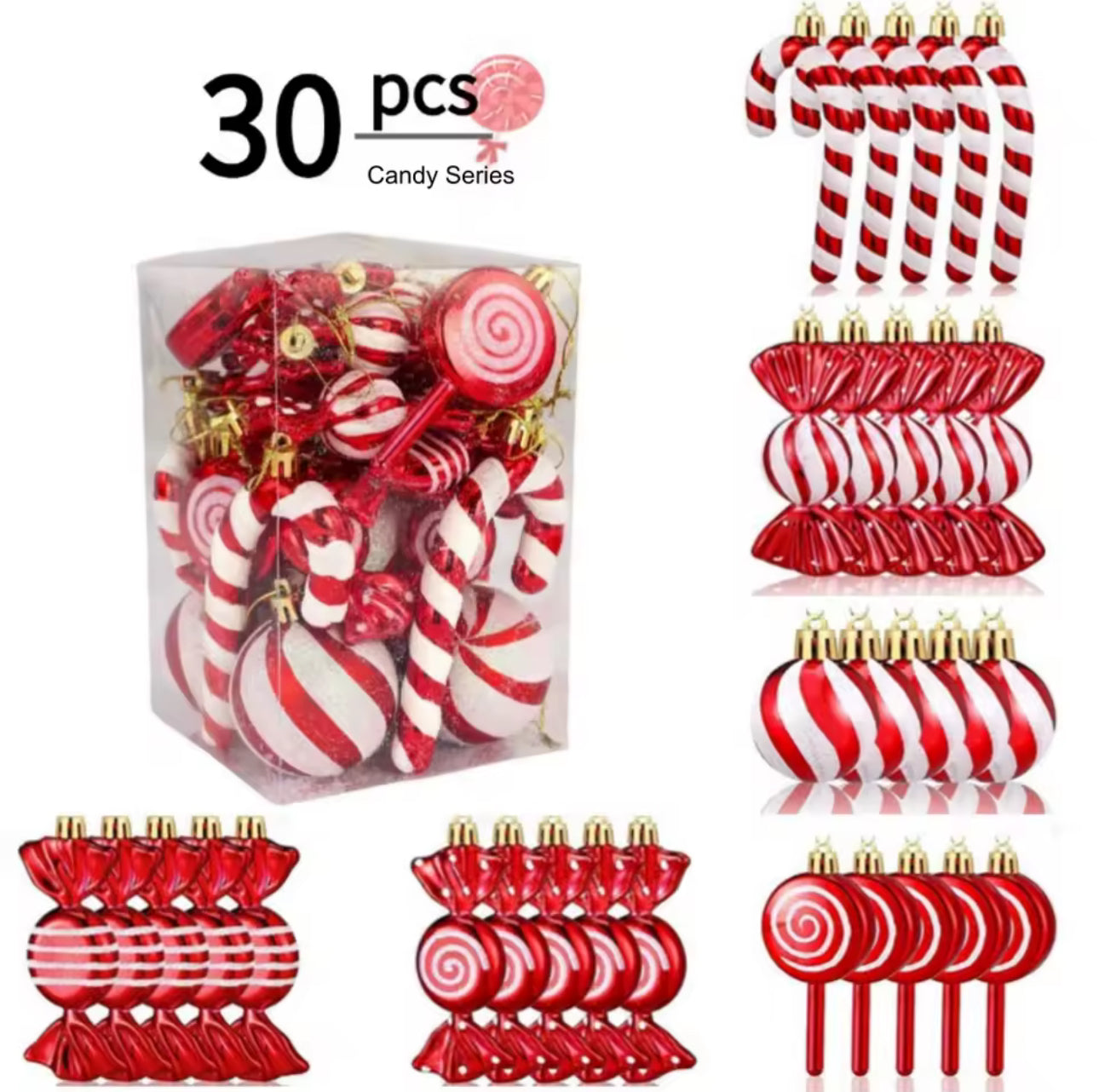 Zenora 30pcs Christmas Candy Hanging Ornaments