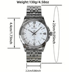 Pablo Raez Luxurious Men’s Silver Stainless Steel Quartz Watch