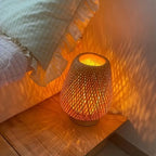 Zenora Handmade Bamboo Woven LED Bedside Lampr