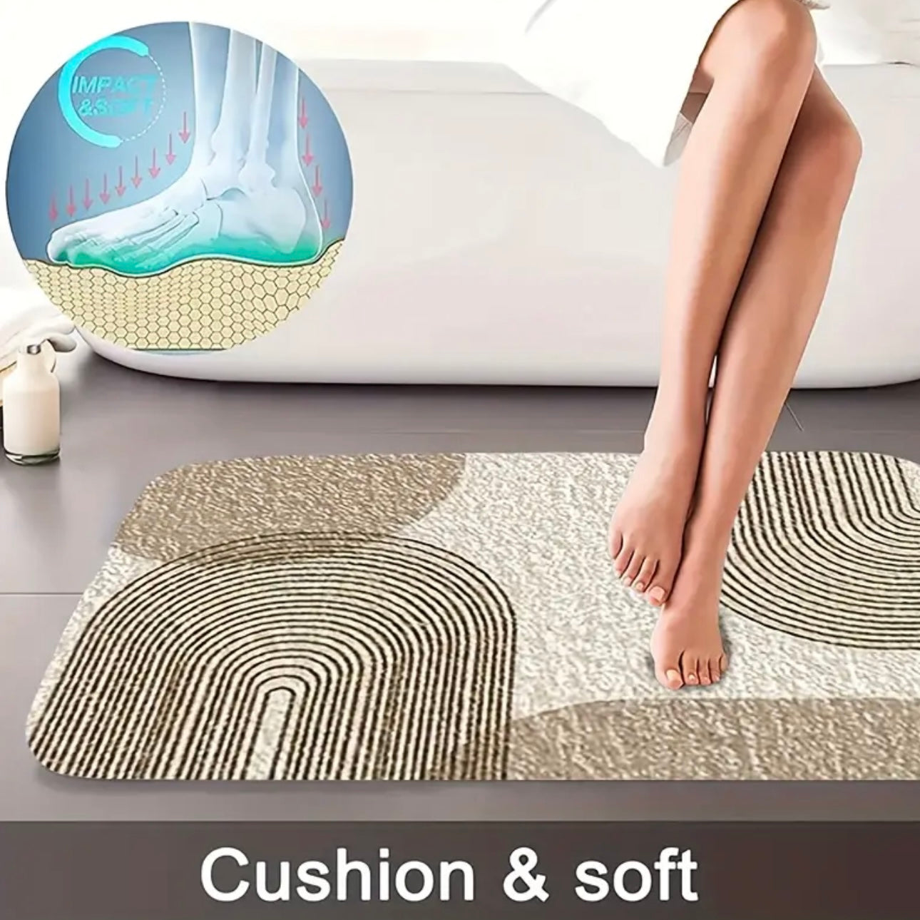 Zenora 4-Piece Modern Minimalist Bathroom Mat Set