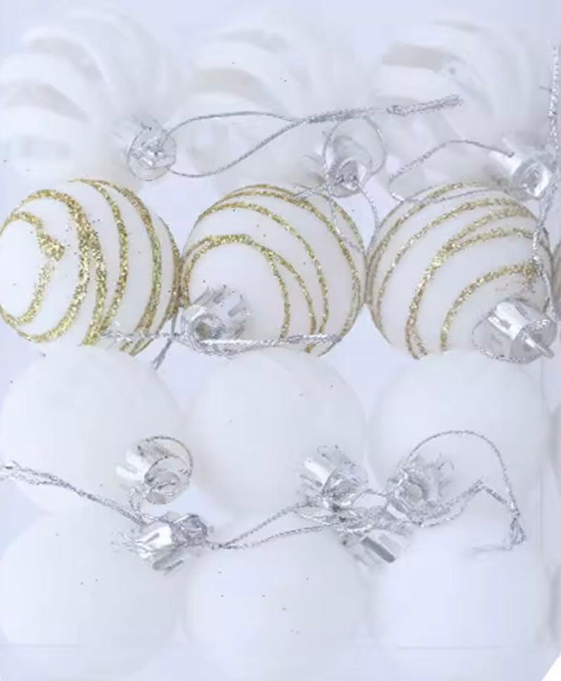 Zenora 6/12pcs Velvet Flocked Christmas Ball Hanging Ornaments