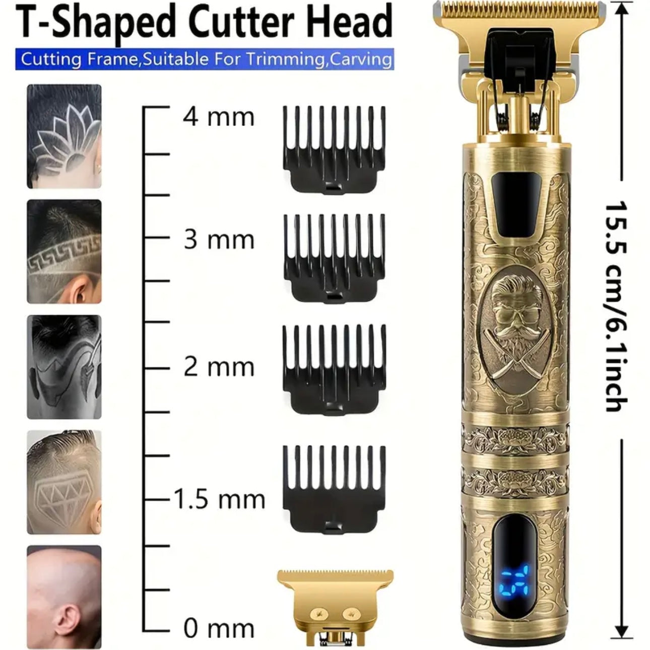 Zenora Tony LED Cordless Metal Hair Clipper