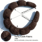 Zenora 5pcs Spa Headband & Wristband Set with Hair Claw Clips