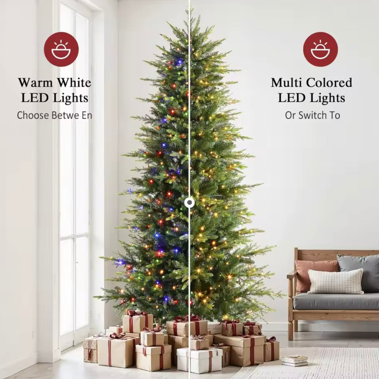 Zenora 6.5FT Pre-Lit Aspen Noble Fir Artificial Christmas Tree