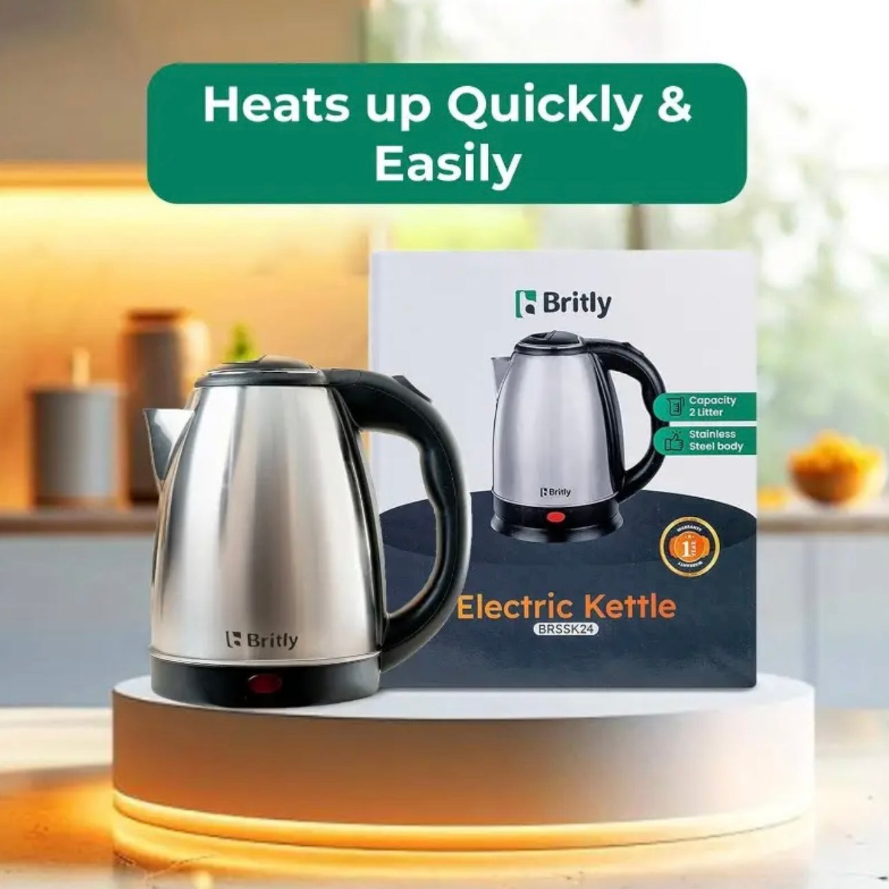 Zenora 2L Stainless Steel Cordless Kettle