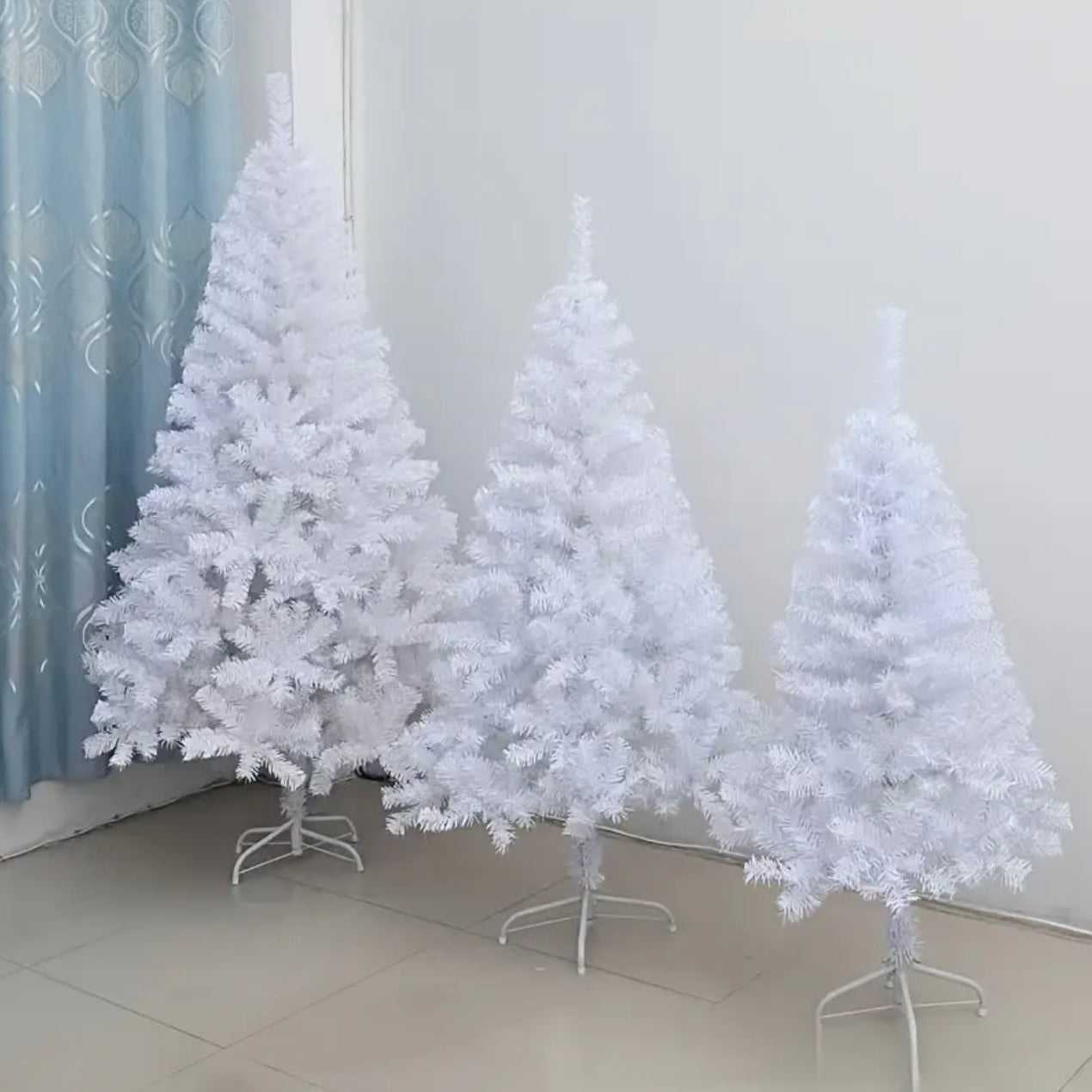 Zenora White Artificial Christmas Tree with Metal Stand