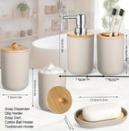 Zenora 5-Piece Plastic Rattan Bathroom Accessory Set